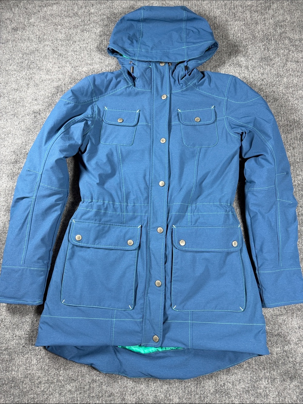 Title nine Women’s Hooded Trench Coat in Blue
